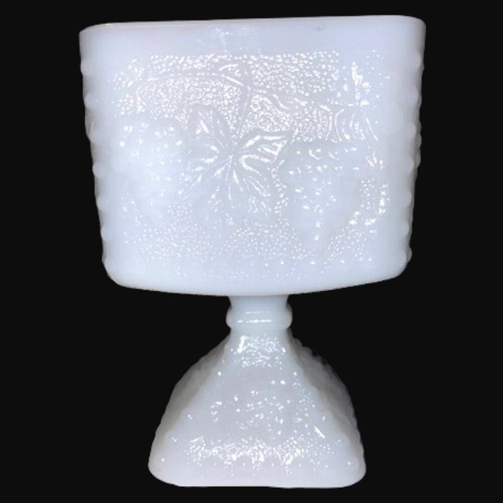 Vintage Milk Glass vase compote candy dish